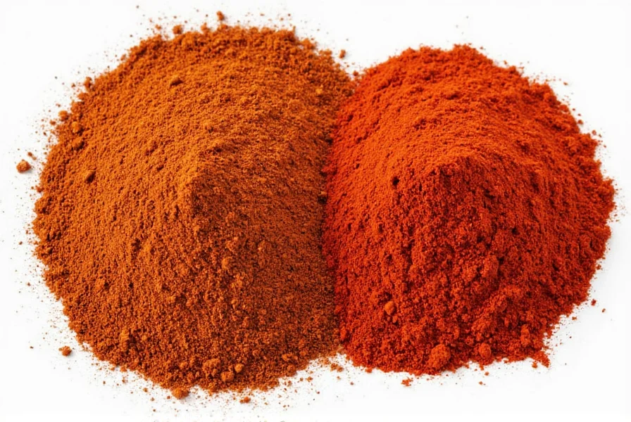 Comparison chart of ancho chili powder and chili powder