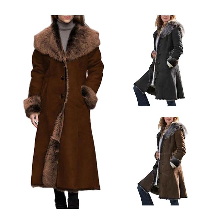 

2021 Amazon Hotsale Double Face Sheepskin Jacket Woman Fur Coat Winter Coats For Ladies Women