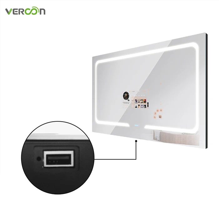 TV screen Android system mirror smart bathroom mirrors with LED light