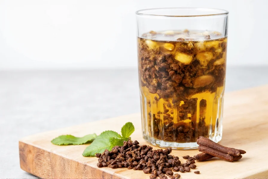Fresh whole cloves and glass container for making clove water