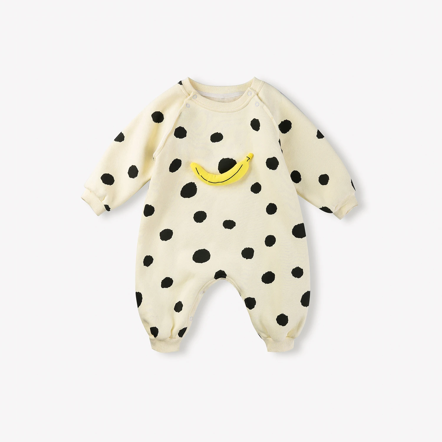 

Newborn clothes winter warm baby jumpsuit cotton plus fleece baby crawling suits OEM