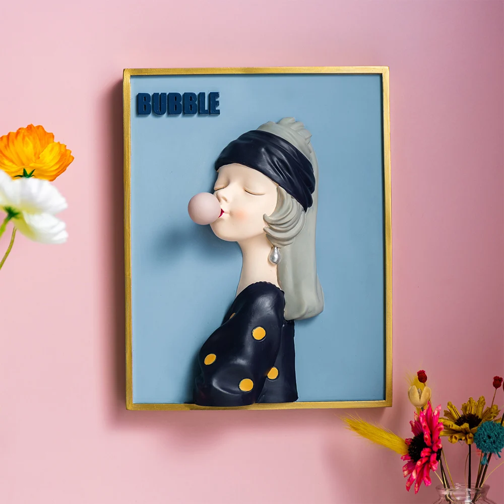 

Creative retro oil painting Modern Woman Abstract Fashion Wall Living Room Home Decor Resin wall hanging Decorative paintings