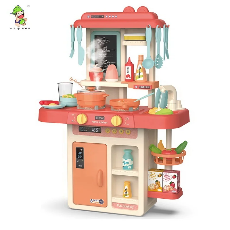 
Luxury plastic kitchen play set spraying mist cook pretend toys 