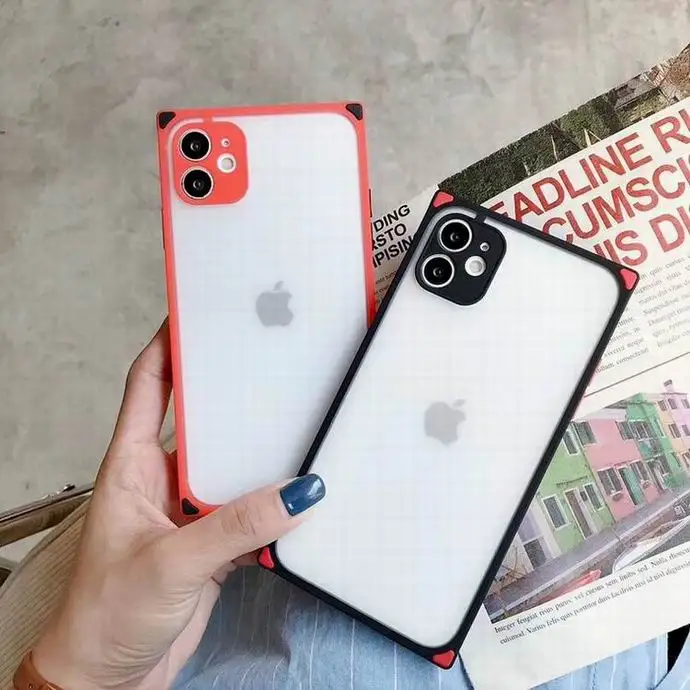 

2021 new hot luxury crystal transparent phone case square design back square silicone transparent case for infinix X655 H0T9