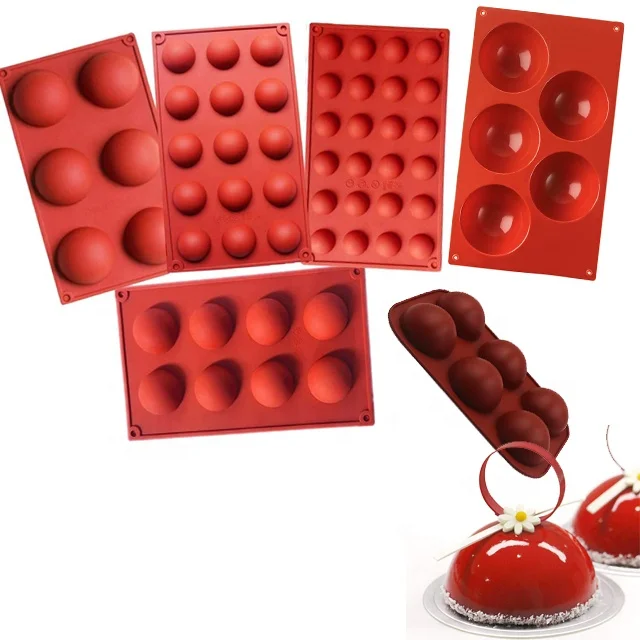 

6 cavity hole semi half sphere dome shaped Silicone baking molds for Making Chocolate, Cake, Jelly, Dome Mousse mold, Customized color