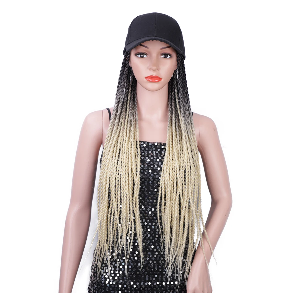 

Aisi Hair Top Quality Cheap Vendor Baseball Hat With Long Twist Braiding Hair Extension For Black Women Synthetic Hair Wigs