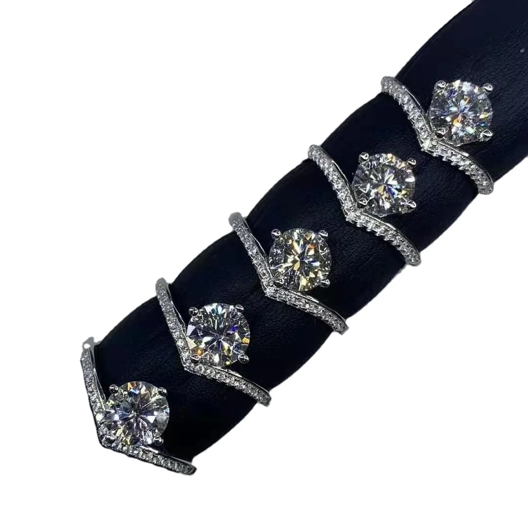 

New Arrival High Quality Wholesale 925 Sterling Silver Jewelry 925 Sterling Silver Ring with 1 ct Moissanite Zirconia DHL Women