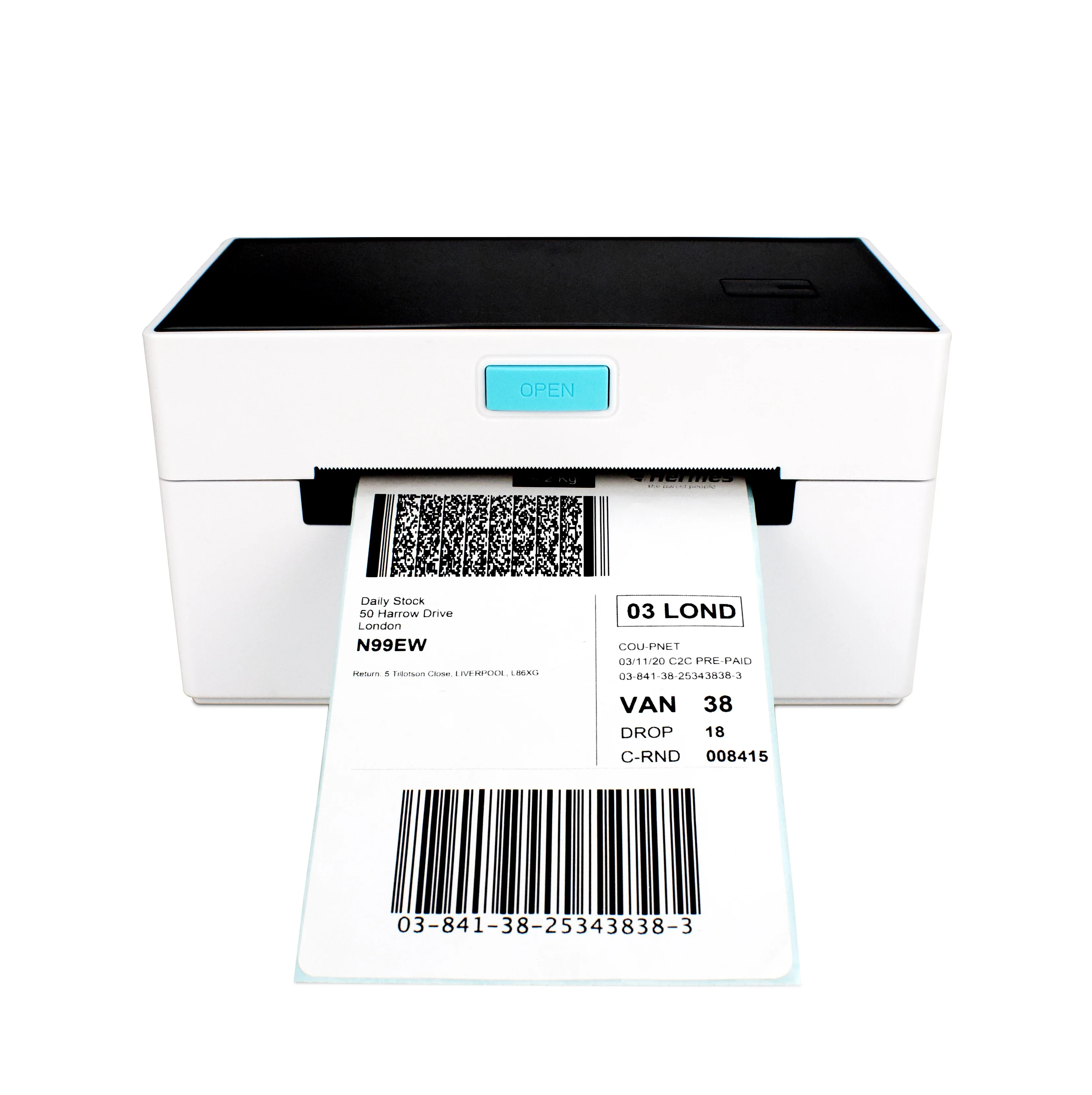 

World Language 4 inch 58/80/110mm Barcode Labels Thermal Sticker Waybill 160mm/s High Speed Printer, White