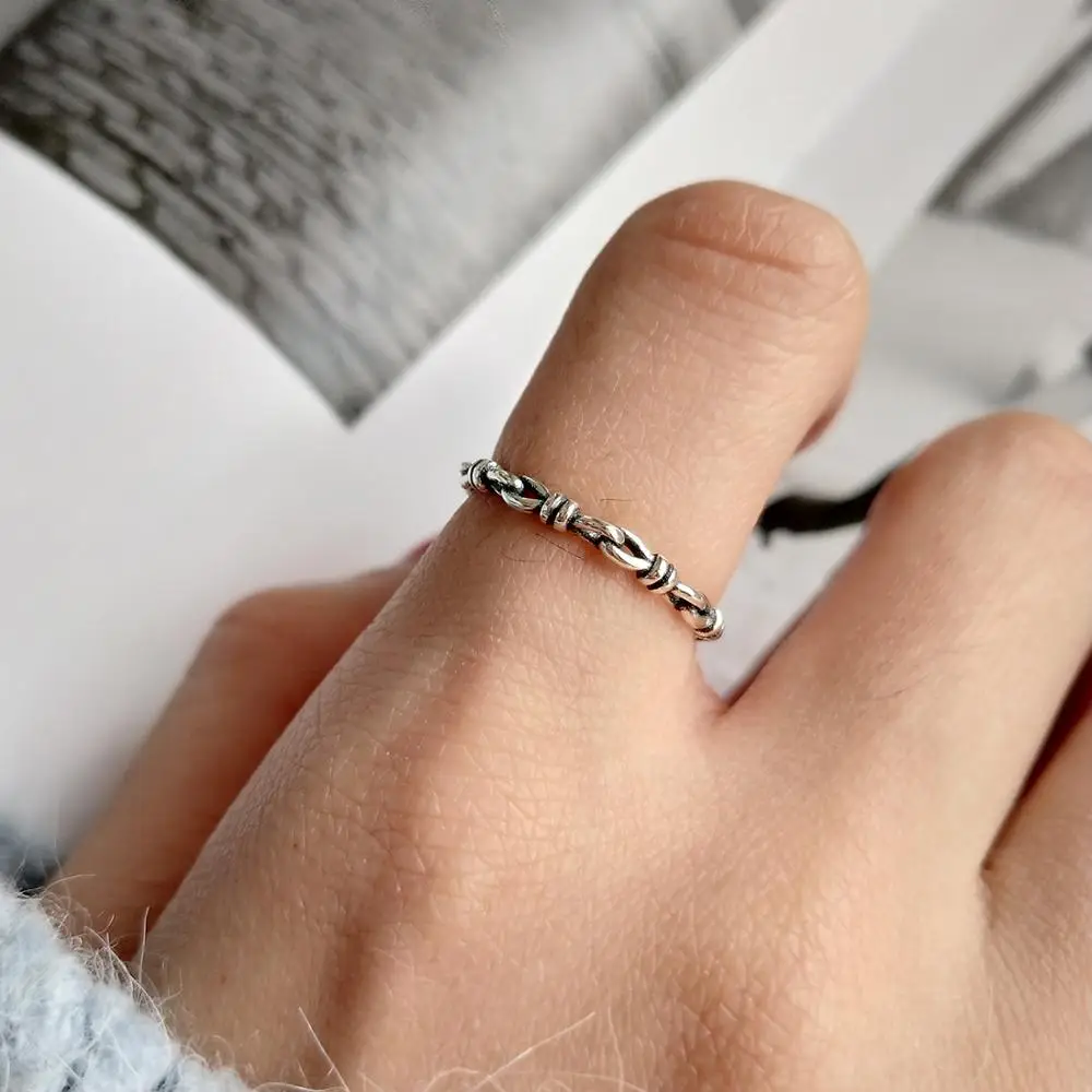 Personality korean vintage joker s925 silver rings for couples