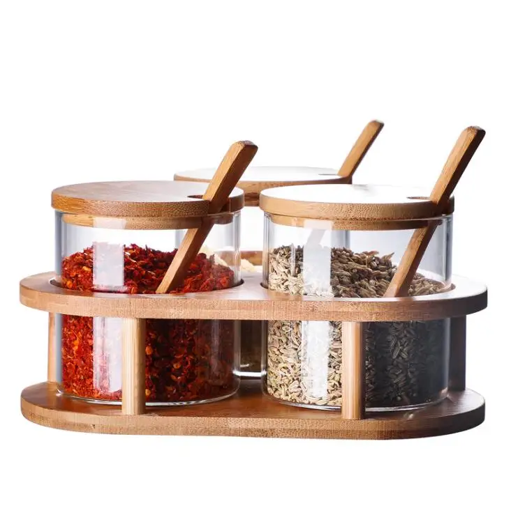 

Cheap price new design high borosilicate glass household storage jar set