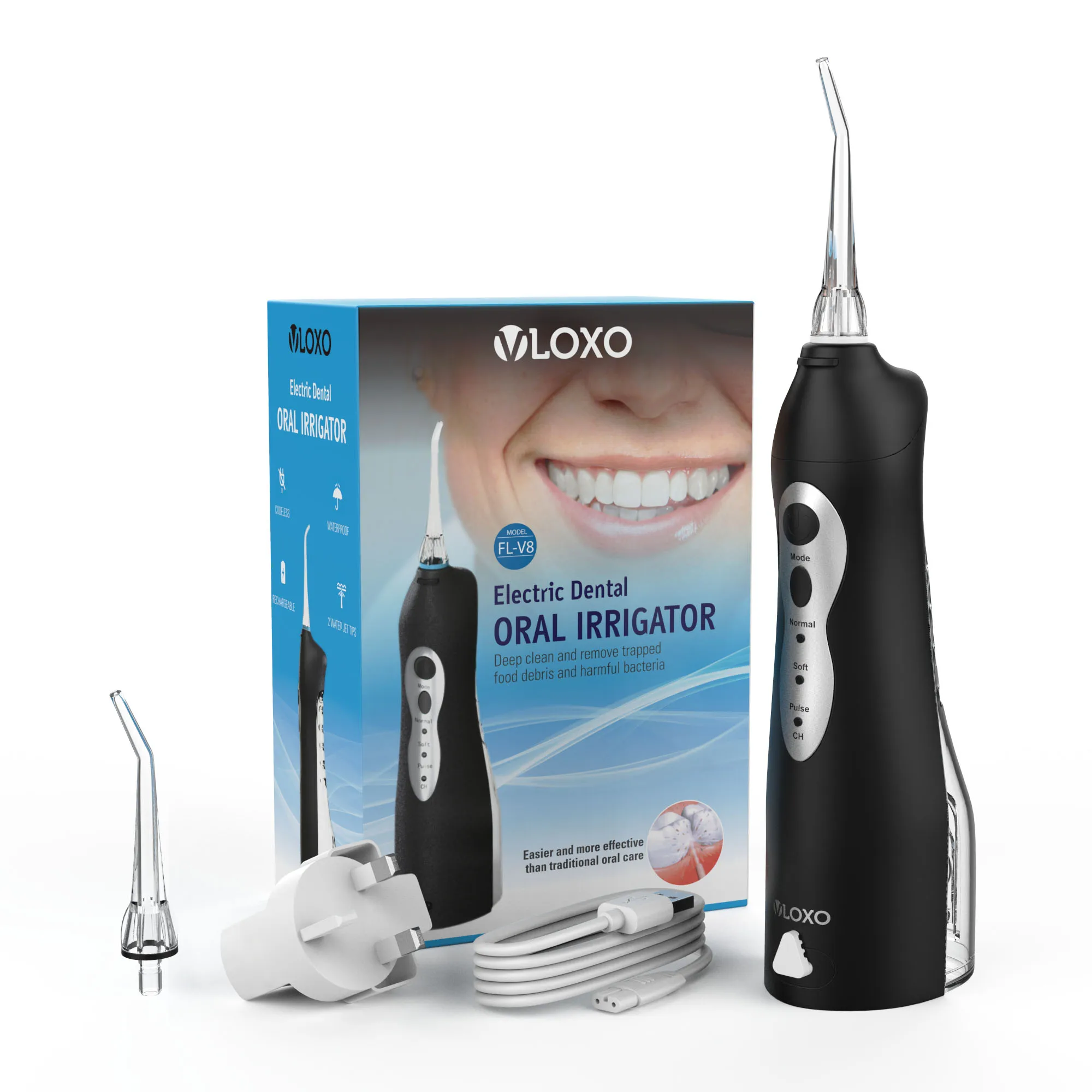 

Portable wireless electric dental washing oral irrigator, Black