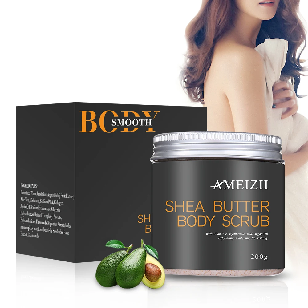 

Private Label Body Scrub Packaging Exfoliante Nourishing Firming Skin Care Organic Vegan Shea Butter Lip Face Body Scrub Jar
