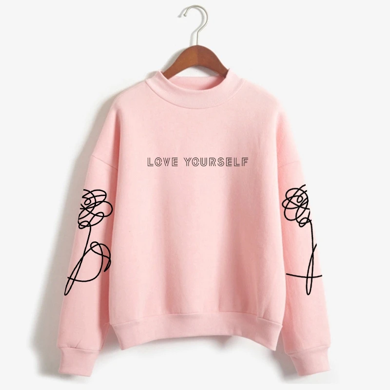 

Wholesale Women Hip Hop oversized bts hoodie love yourself Streetwear pullover hoodies for Winter Autumn Winter Jumpers