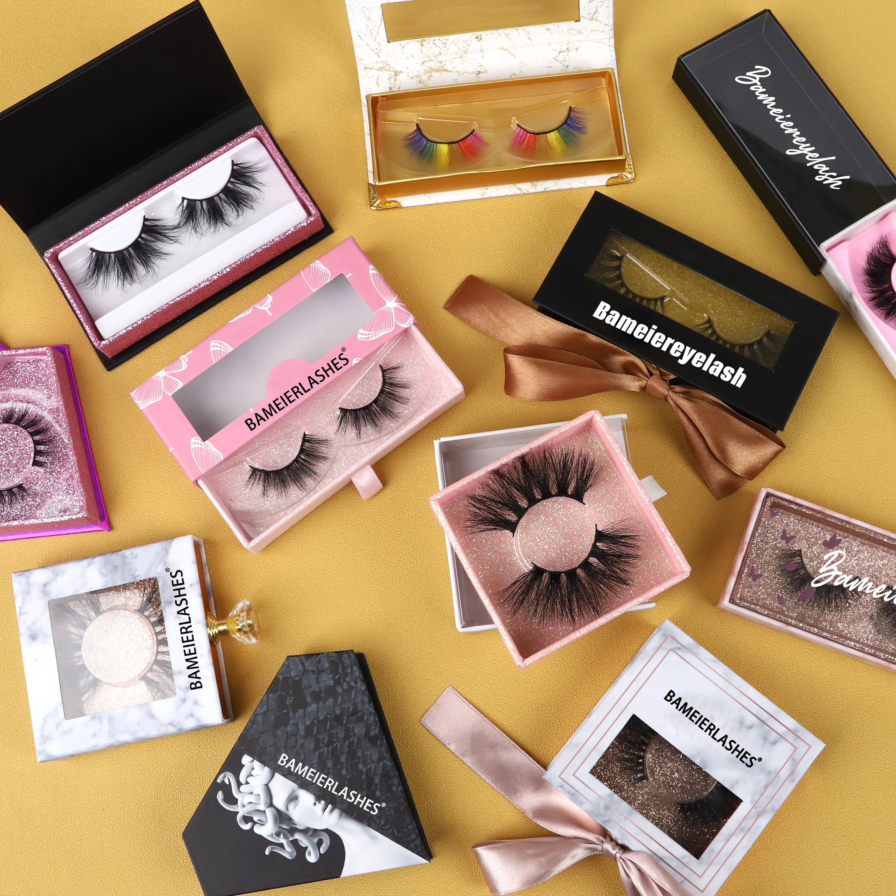 

Factory wholesale price 3d real mink eyelash vendor customized boxes