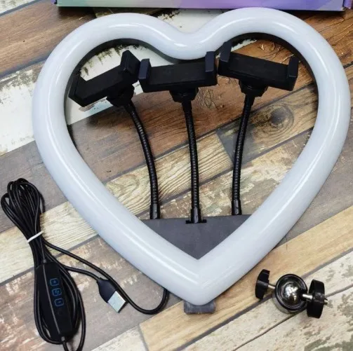 

wholesale Led Fill Light Heart shaped selfie 10/13 inch beauty Led lamp heart ring light