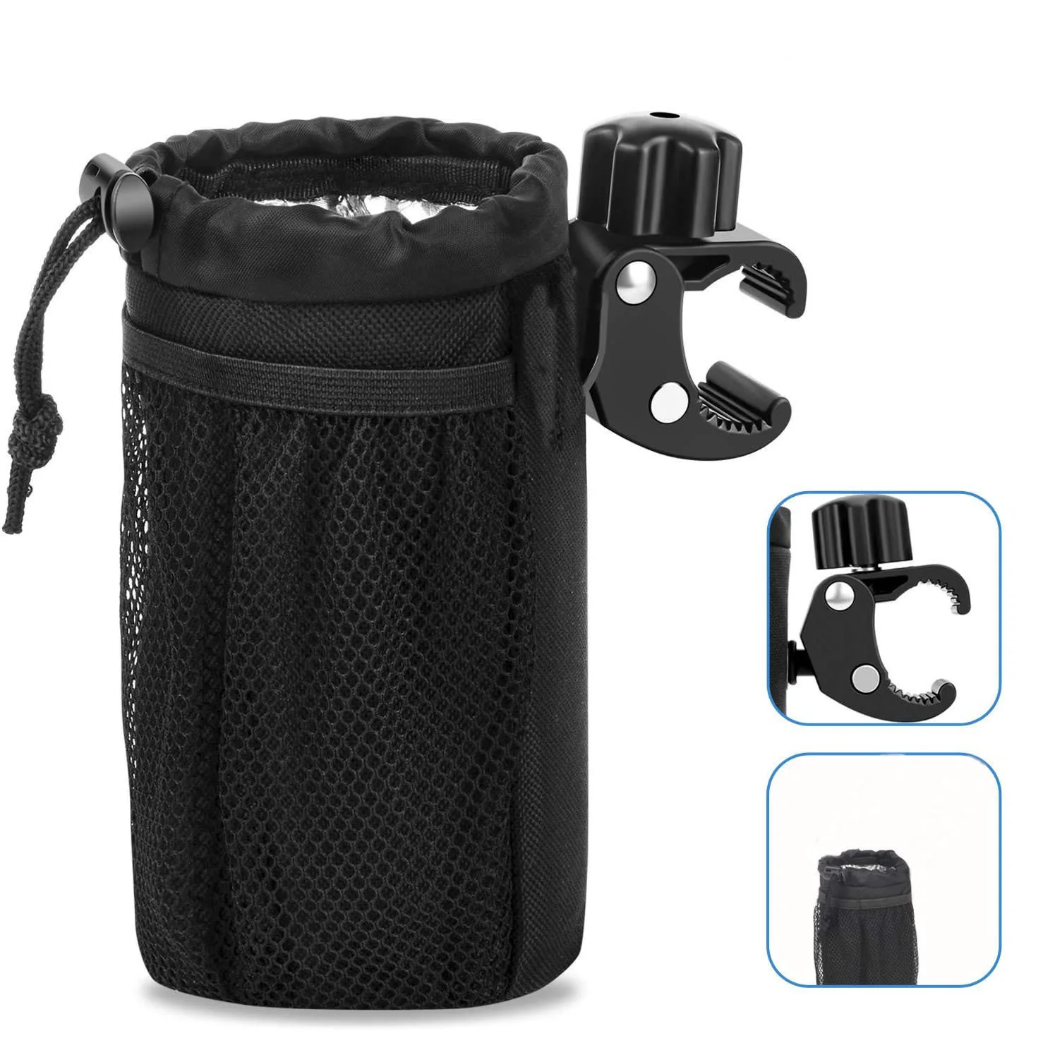 

ATV Cup Holder Oxford Fabric Drink Cup Can Holder with Drain and Alligator Clamp