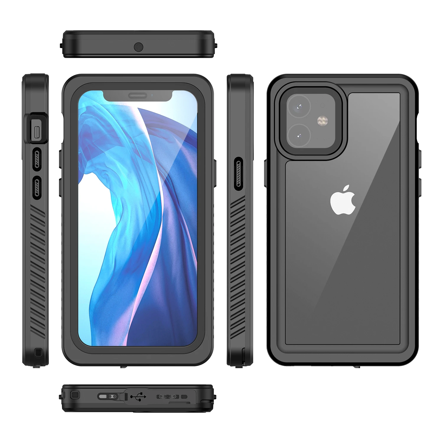 

Custom IP68 Waterproof Shockproof Face ID Water Proof Underwater Sports Outdoor Case Cover for iPhone 12 6.1'' Cell Phone Case, Black,yellow,white,green etc.