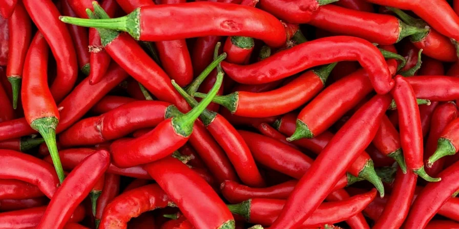 Glass jars storing different types of dried chilies