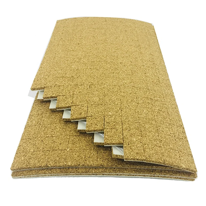 

Hot sale 15*15*3+1MM on Sheets Adhesive Cork With Cling Foam Distance Glass Shipping Cork Separator Pads