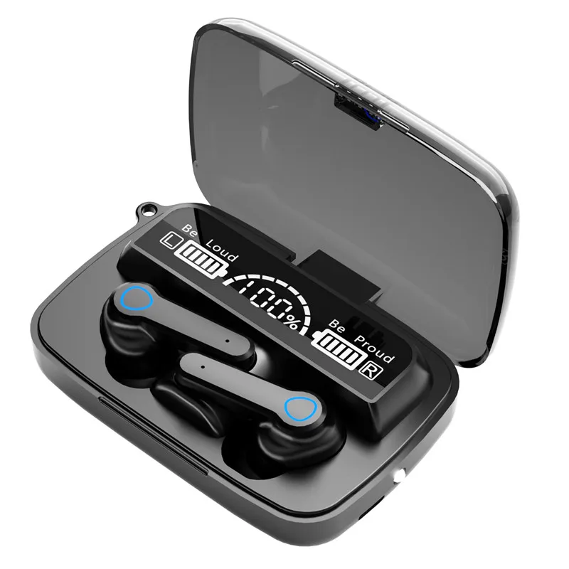 

2021 Trend M19 TWS 5.1Headphone Binaural Touch Control Noise Reduction Stereo Surround Sound Earphone Audifonos inalambricos, Black