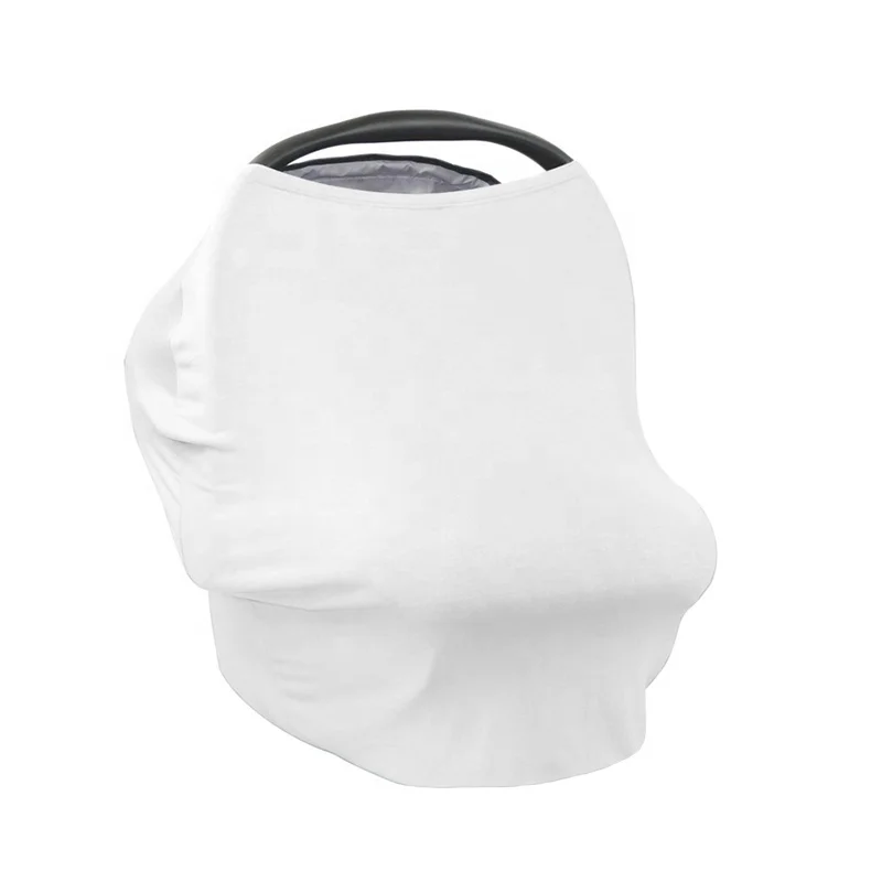 

Personalized Logo Printable Multi-Use Infant Baby Nursing Cover Sublimation Baby Car Seat Cover, White