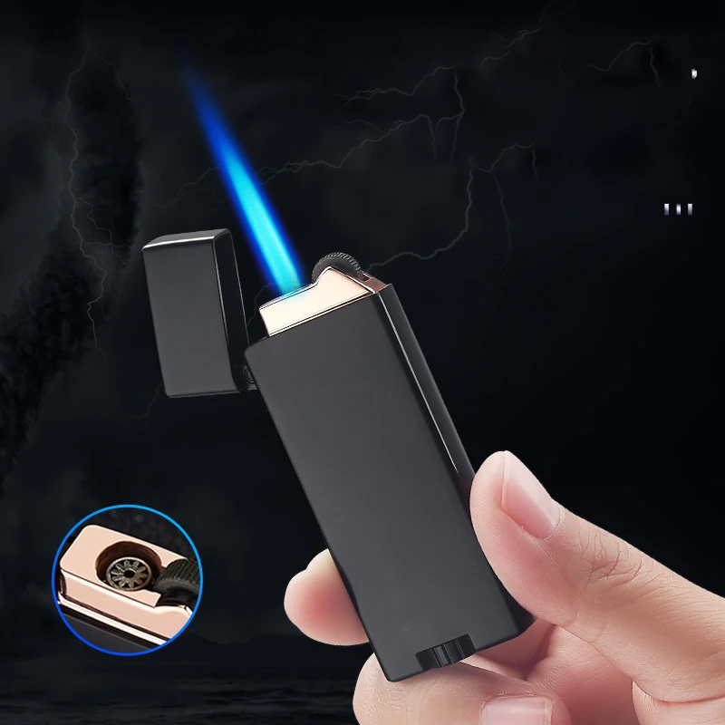 

Creative metal Blue flame torch lighter custom Grinding wheel cigarette lighter