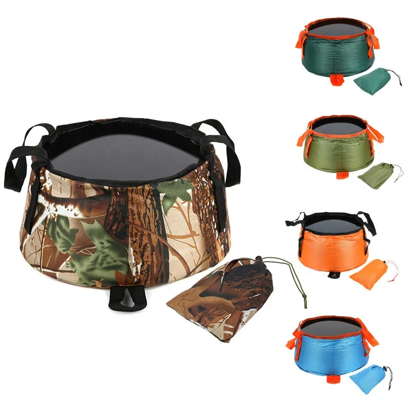 

SP Outdoor portable water bucket Collapsible Bucket Bags Camping Water Storage Container Portable Folding Camp Sink Wash Basin, Customized color