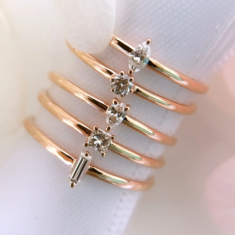 

0.84 gram 18K Solid Gold White Crystal 1 gram gold ring designs