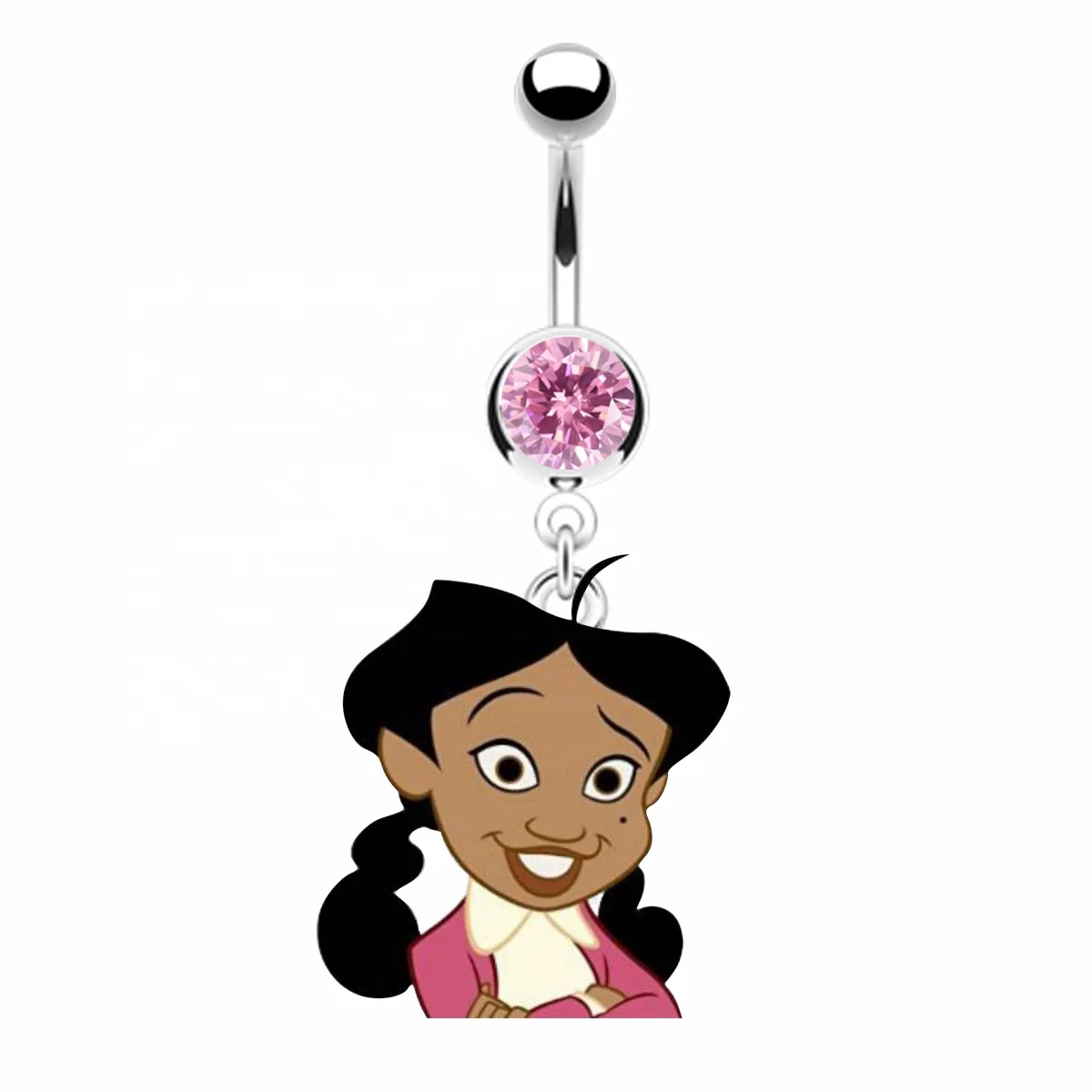 

Gaby custom black little girl dangling belly button rings designer Cartoon belly ring Body Piercing jewelry