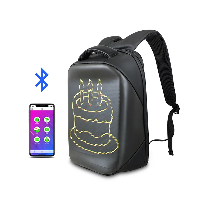 

2020 new Led Advertising dynamic Backpack With Display Screen APP Control LED WIFI Turn Signal Light School Bag