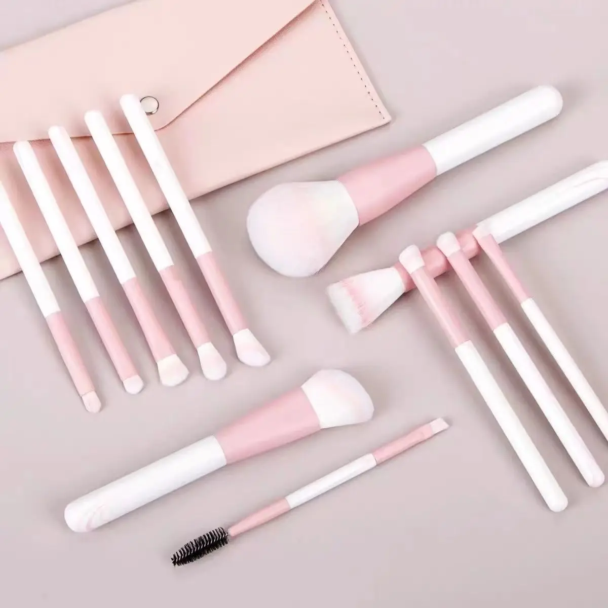

HCS 12Pcs Sweet Pink Makeup Brushes Set for Cosmetic Soft Beauty Foundation Blush Powder Eyeshadow Concealer Blending Make Up
