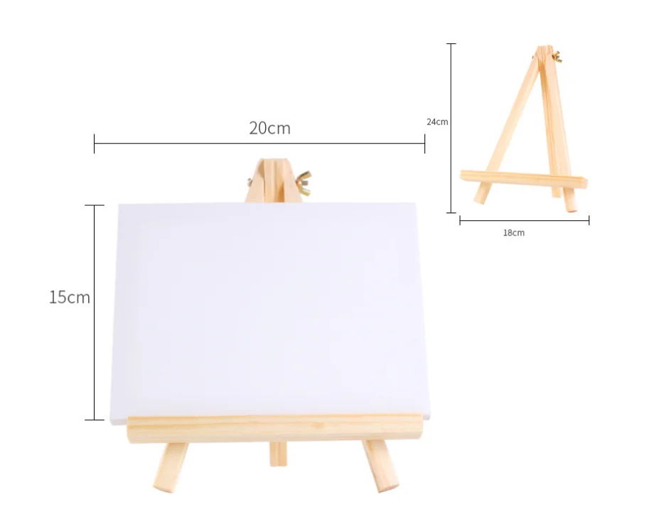 8*15cm High Quality Mini Easel With Canvas For Kids Solid Wood Easel ...