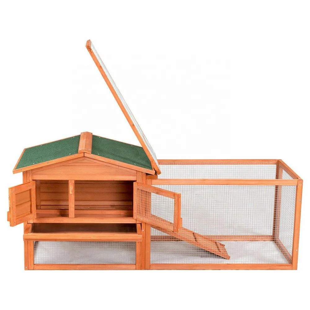 

wooden rabbit house bunny cage with waterproof asphalt roof, Nature or customization