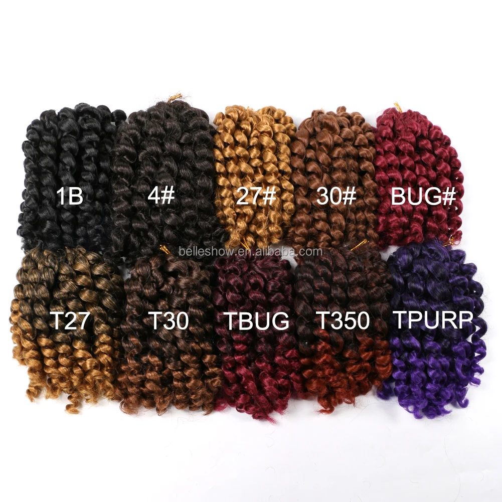 

Hot sell Wholesale jamaican bounce crochet synthetic braiding hair cheap jumpy wand curl curly crochet braids