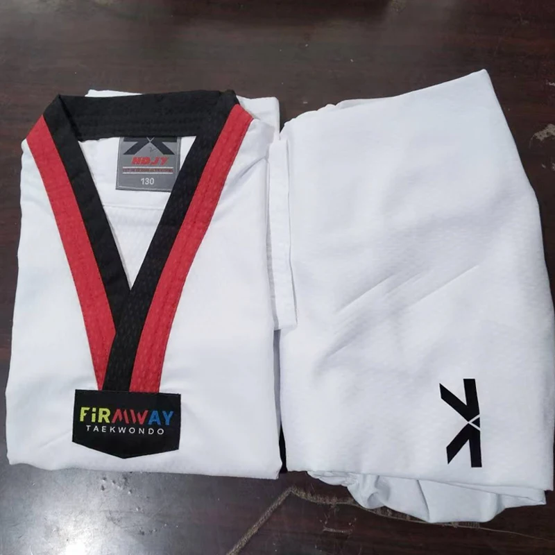 Wholesale Lightweight Cotton+Polyester Customized Logo Unisex Taekwondo Dobok Combat Uniforms for Kids Martial Arts Wear