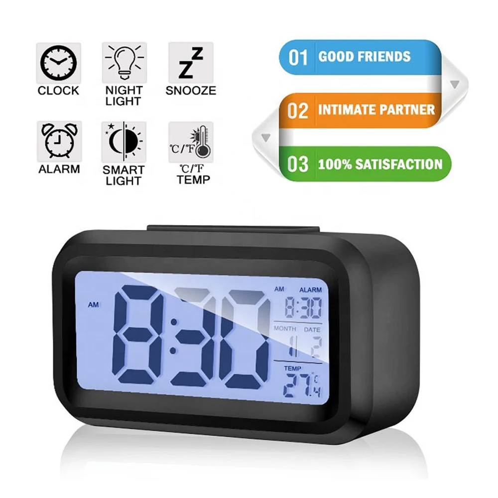 Smart Analog Clock with Digital Display alarm clock LCD Alarm Digital Clock battery powered