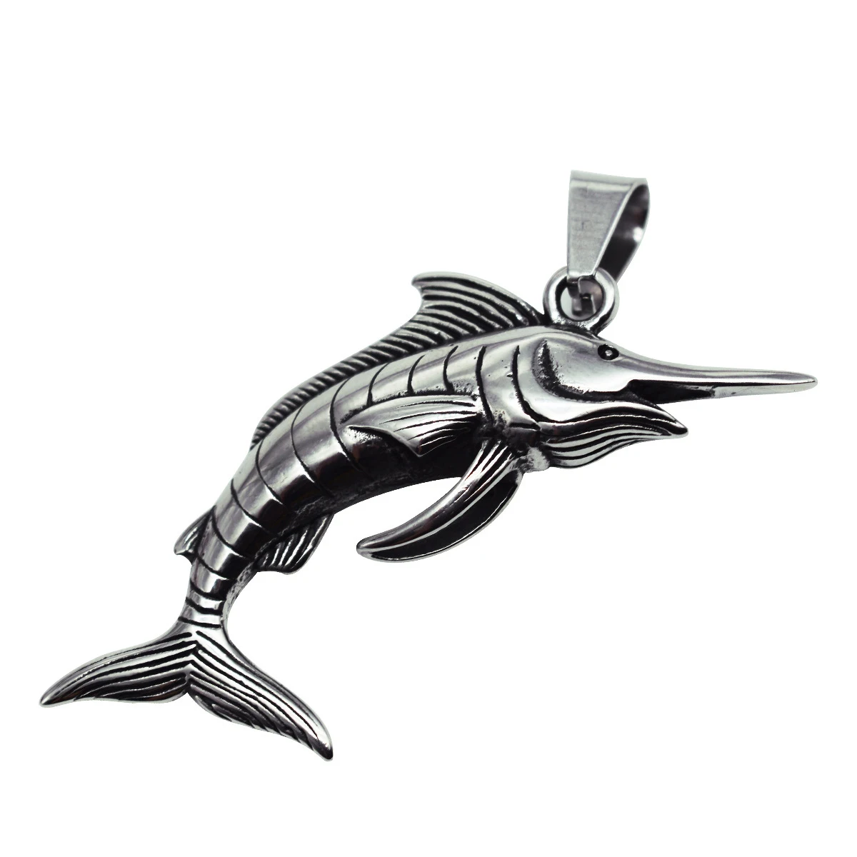 

XuQian 2021 New Designs Vintage Animal Shape Charm Tuna Pendant for Men, Picture