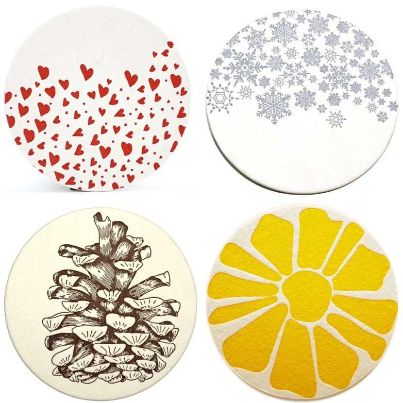 Colorful printing cup  coaster paper   / custom recetange  coffee  beer drink  paper coaster