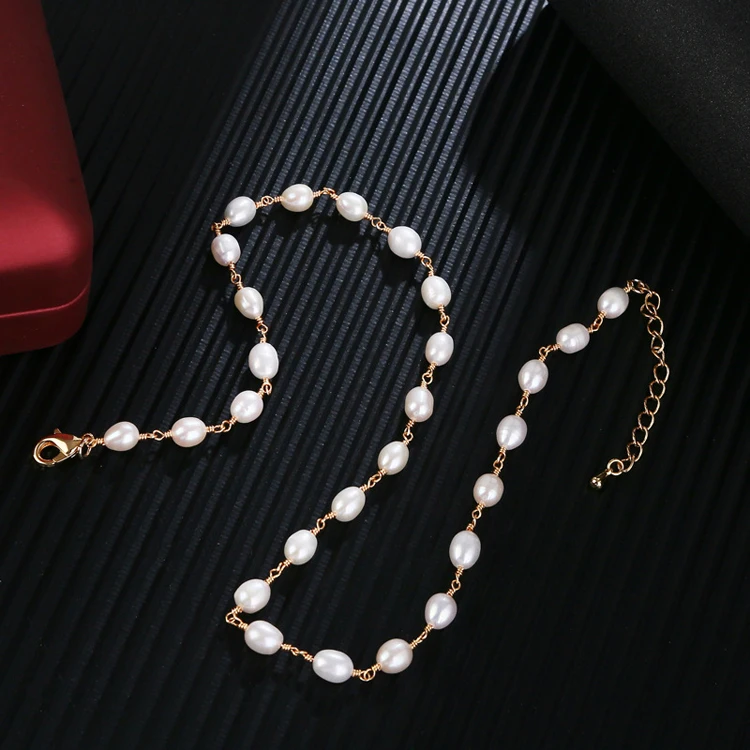 

fashion jewelry 2021 Minimalist Of Trend Fashion Freshwater Pearl Necklace 18k Gold Plated Necklaces minimalist Jewelry, Picture