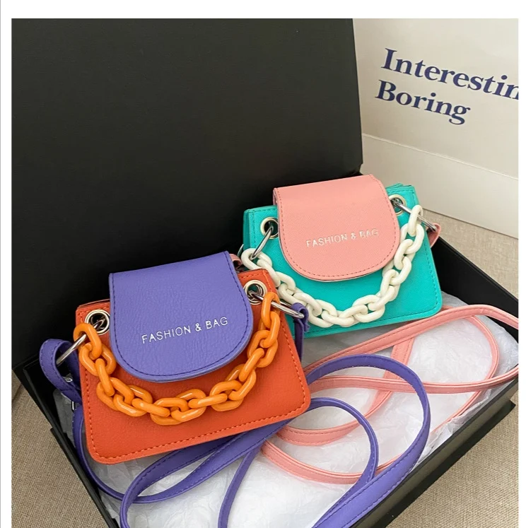 

INS Crossbody Small Square Bag Fall Purses Chain Hand Bag 2021 Women Hand Bags, White,purple,pink blue,purple orange