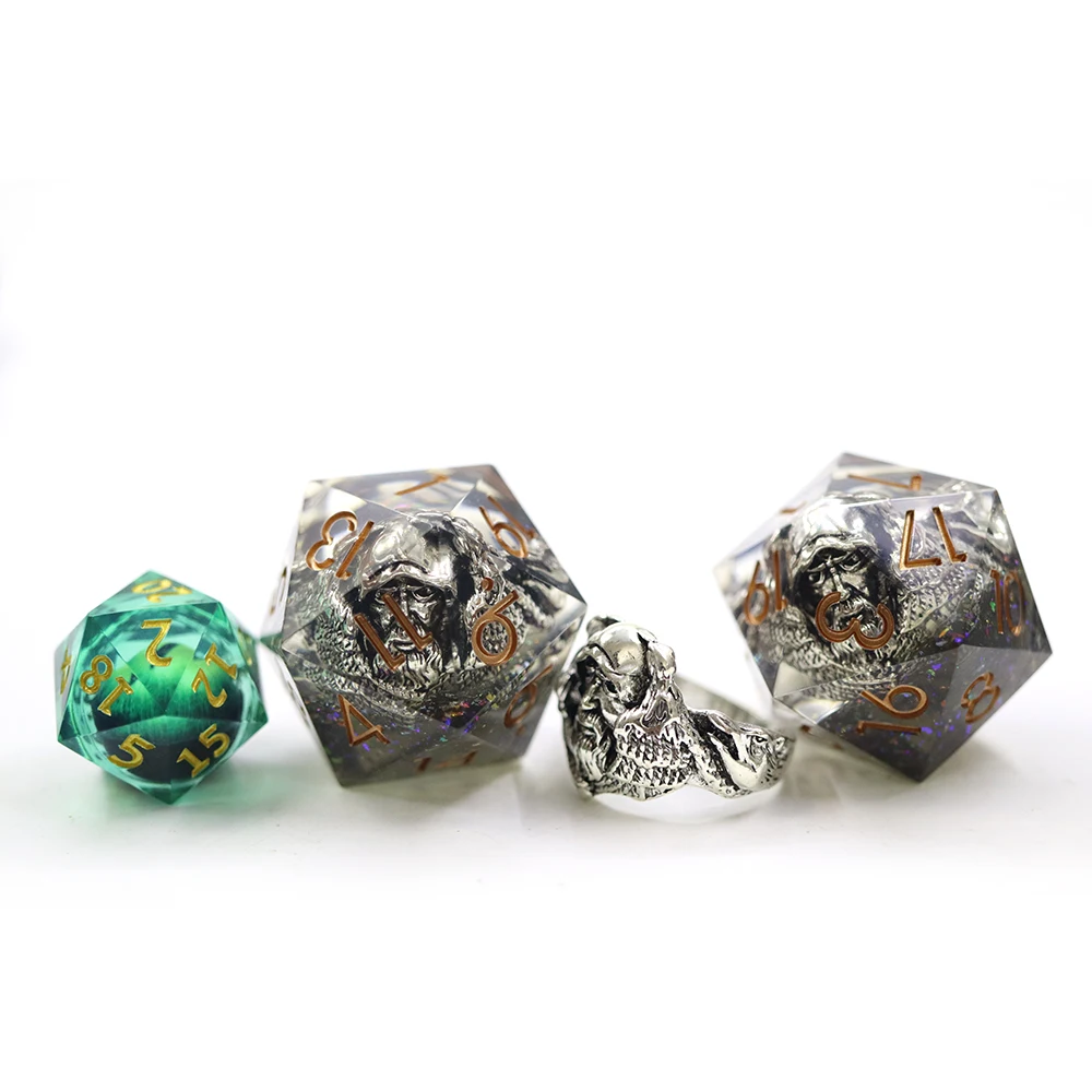 

Hot sell Customized transparent soft edge mage 33mm dungeons and dragons dice