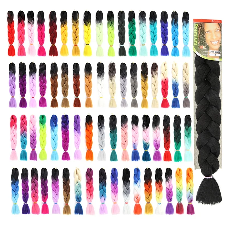 

Free Sample Hot Extension Wholesale for African Braids Ombre Kanekalons Expression Jumbo Hair Braid Synthetic Braiding Hair
