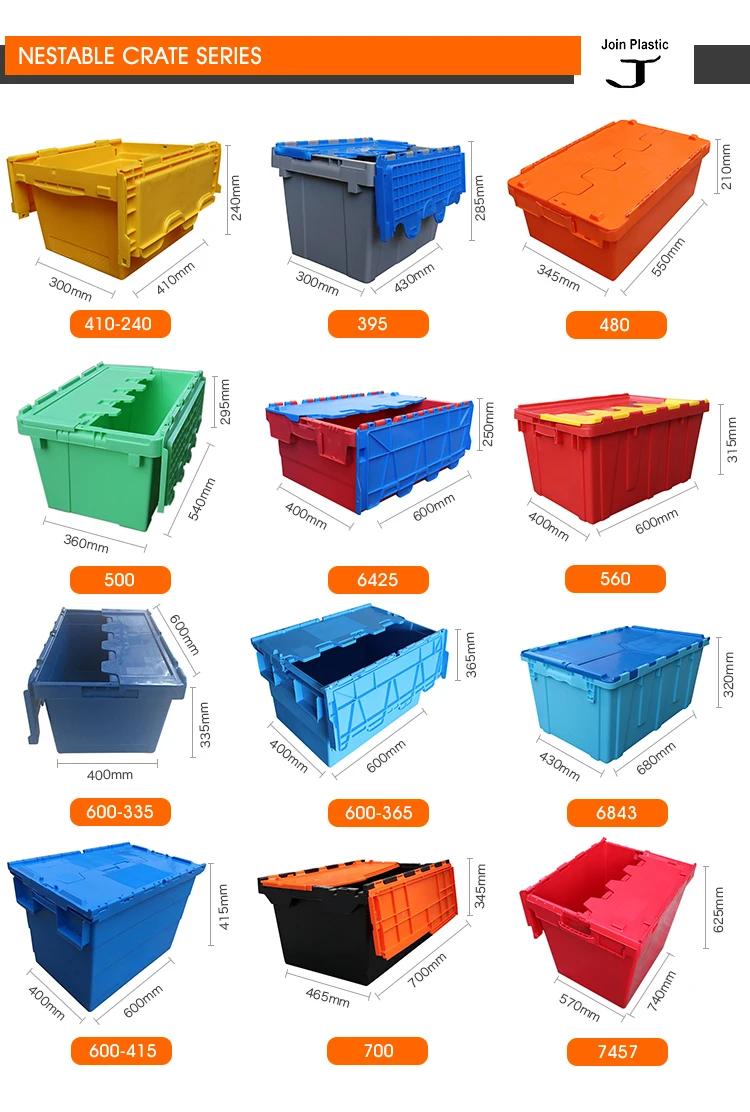 Join 30kgs 60l Oem Rentable Moving Plastic Box With Lid Plastic Storage