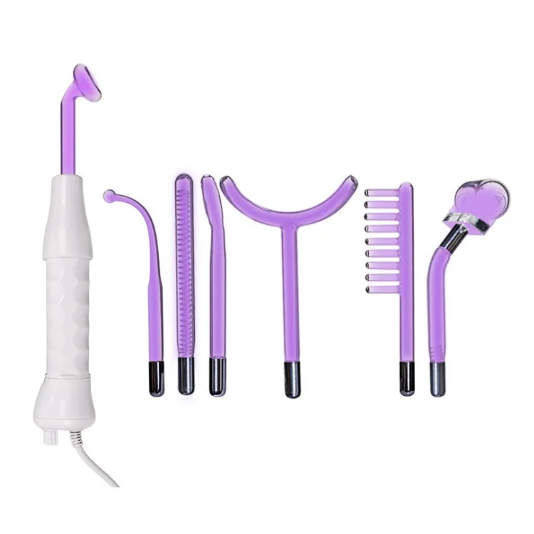 

Hot Sell beauty products Portable Handheld 7 head High Frequency facial Skin Therapy Wand Machine, Red/purple/blue