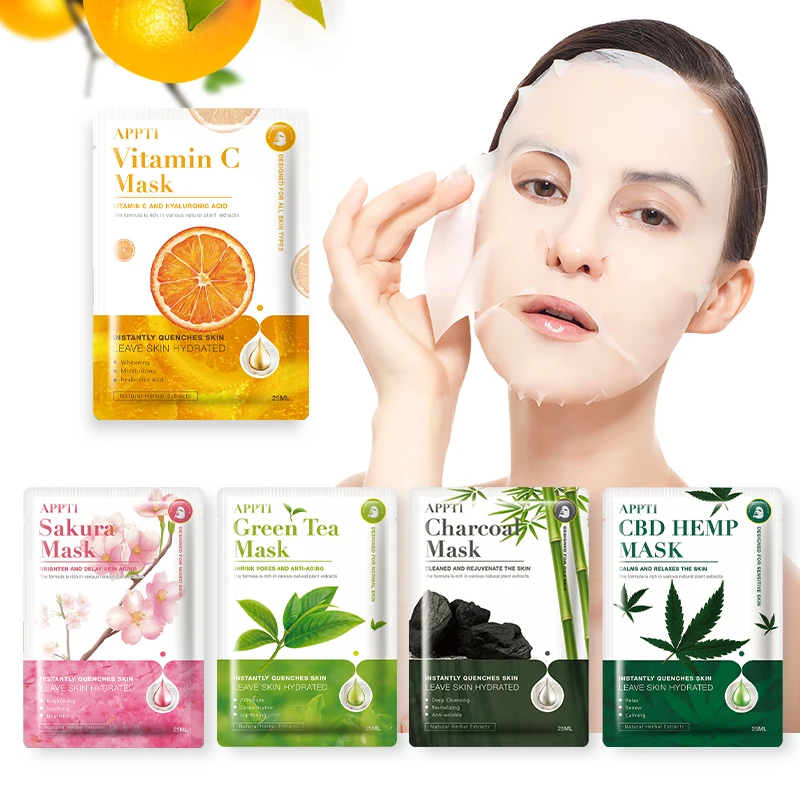 

Hot Selling Natural Serum Facial Mask Moisturizing Whitening Nourishing Watery Soft Skin Sheet Mask