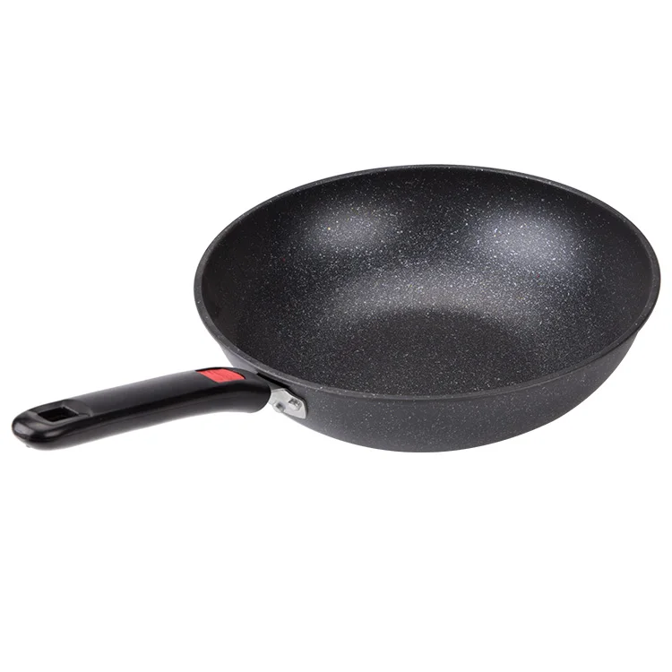 

Factory Direct Sales Nonstick Wooden Handle Fried Large Wok, Customized