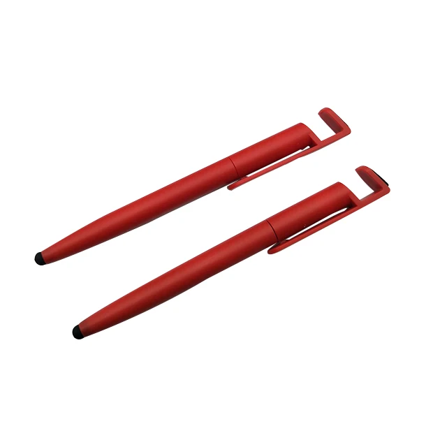 

High quality multifunctional stylus pen with phone holder touchscreen ballpoint pen, Red