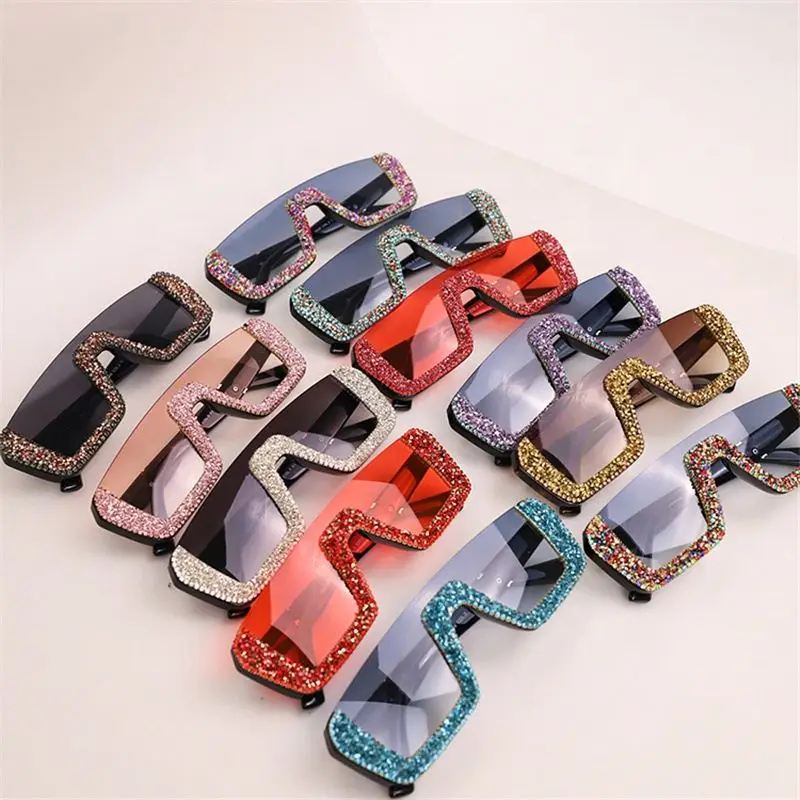 

Jhsport New Square Sun Glasses Luxury Bling Rhinestone Party Sunglasses, 11 colors