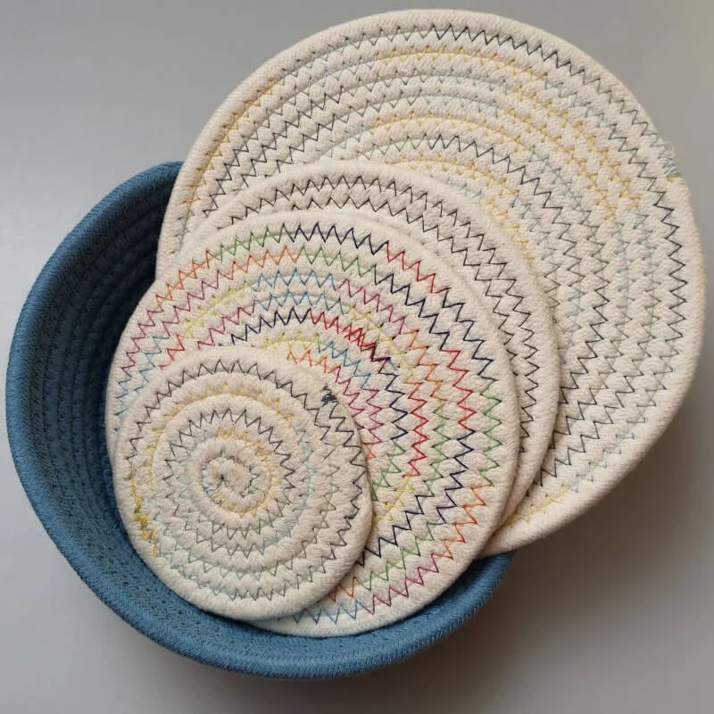 

i@home Home kitchen coaster pot woven cotton thick insulation dining table mat placemats, Colorful