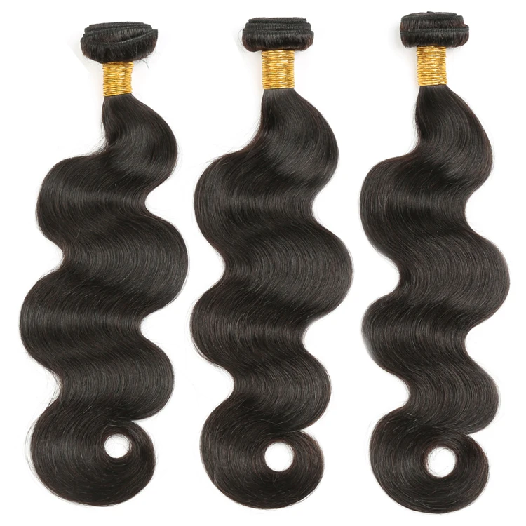 
Cheap Brazilian Virgin Hair 100% Human Hair Natural Color 3 Bundles With Lace Closure Body Wave Bundles 